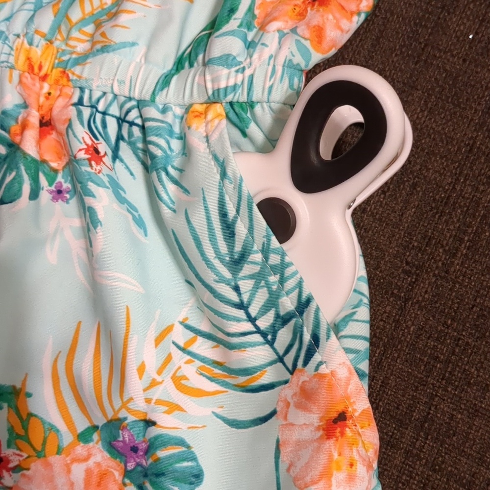 CABANA LIFE Floral/Cayman-Ruffle 3/4 Sleeves-Pockets-Tassels V Neck- UPF50+ - Picture 8 of 12
